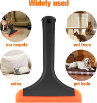 Silicone Pet Hair Removal,Pet Hair Rubber Carpet Rake Cat Dog Hair Remover with 8in Long Handle Pet Hair Remover for Furniture Couch Carpet