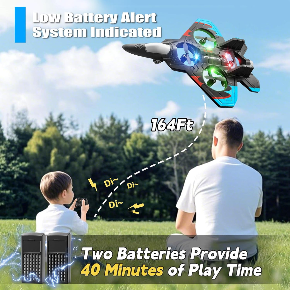 4DRC V32 Foam Remote Control Airplanes RC Planes for Kids Adults - Light Blue-2 Batteries - image 4