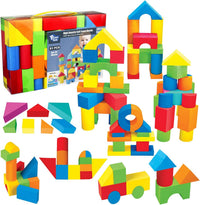 Pairez Toys Foam Building Blocks for Toddlers 2-4 - Multicolor - 81 Pieces