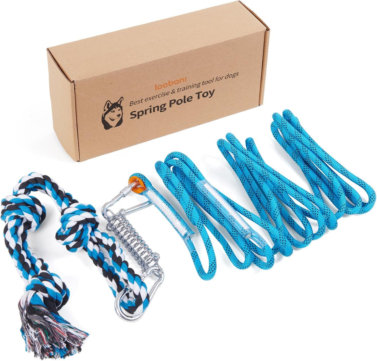 LOOBANI Outdoor Bungee Tug Toy - Blue+White