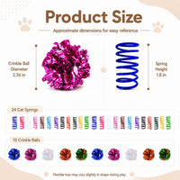 Cat Toys for Indoor Cats, 20 Packs Cat Toys Balls – Essentials for Cats - Crinkle Balls 34Pcs - image 3