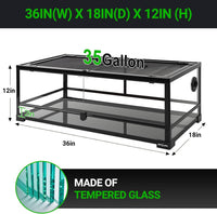 REPTI ZOO Full Glass 35 Gallon Reptile Tank - image 2