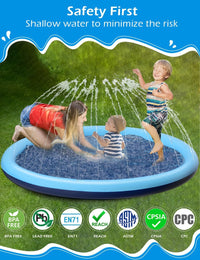 Jasonwell non slip splash pad sprinkler for kids and dogs spraying water in a backyard - view 12