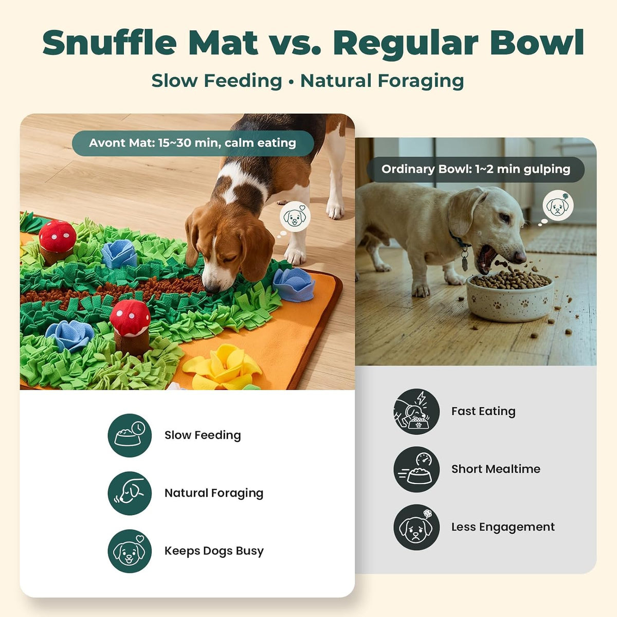 Avont Snuffle Mat for Dogs, Extra-Large 29.9"x21.3" Slow Feeder – Essentials for Dogs - image 2