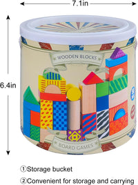 Offelec 1 inch wooden blocks, 108 cubes in 6 colors for stacking and sorting - view 4