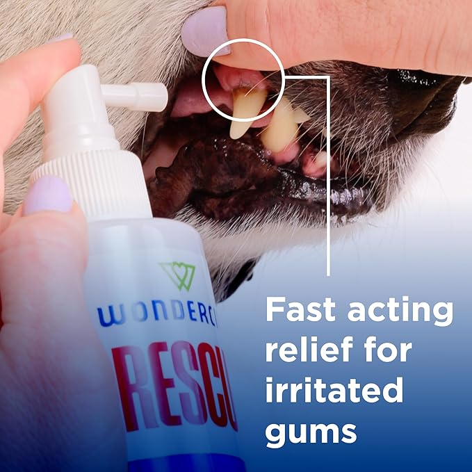 Wondercide Rescue - Oral Spray for Dogs and Cats – Freshens Breath, Soothes Gums, Alcohol Free Daily Dental Care with Pure Hypochlorous – 8.5 oz