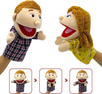 Family Hand Puppets,Puppets for Kids Role Paly Family Members 13.4 INCH Multi-Ethnic Puppets Plush - Big F-father - image 3