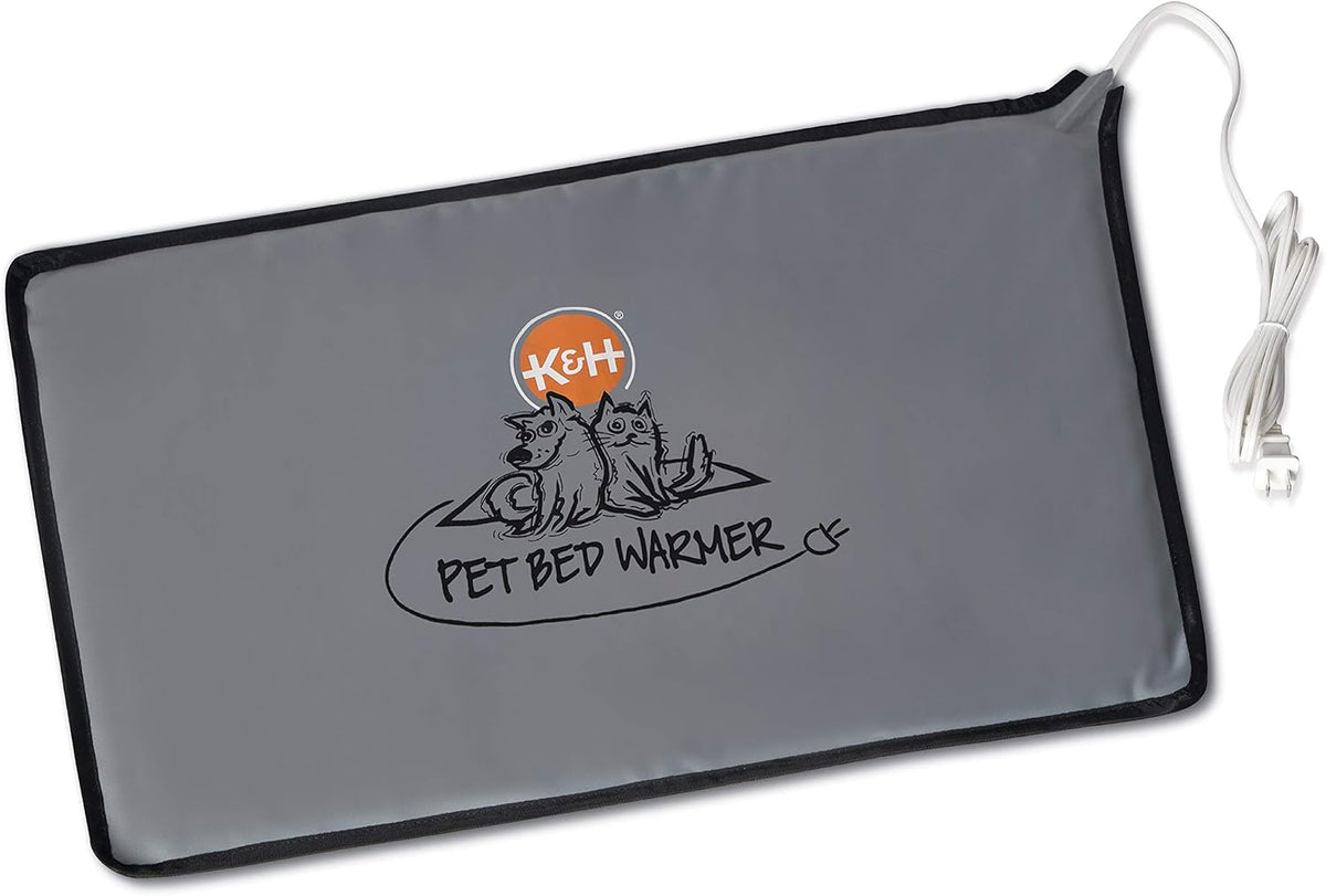 K&H Pet Bed Warmer, Safety Listed, Cat Heating Pad - Gray / X-Large