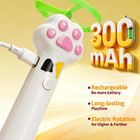 Cat Toy Disc Launcher, Rechargeable Interactive Cat Fetch Toy Launcher with 8 Flying Discs, Flying - White - image 3
