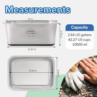 PEDAY 2.64 Gallon Extra Large Dog Water Bowl - 2.64 gallon / Silver, Nonsilp - image 4