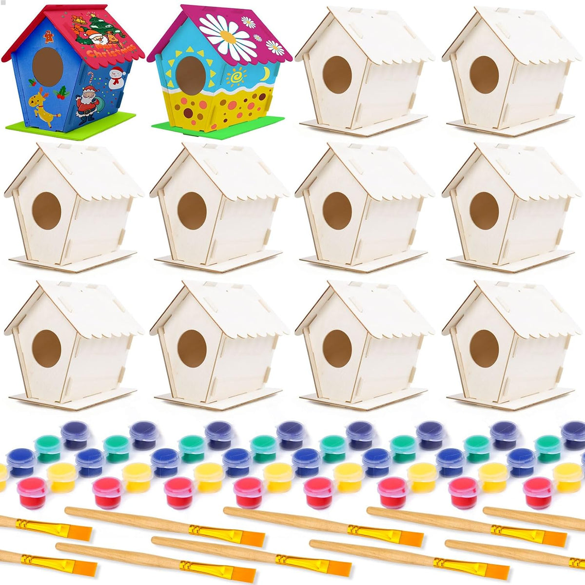hapray 4 Pack Bird House Craft Kit - 12 Pack