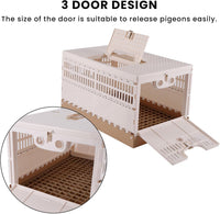 Plastic Foldable Pigeon Cage with Handle, S, Two Doors – Essentials for Birds - 16.9"L x 11.0"W x 9.4"H - image 3