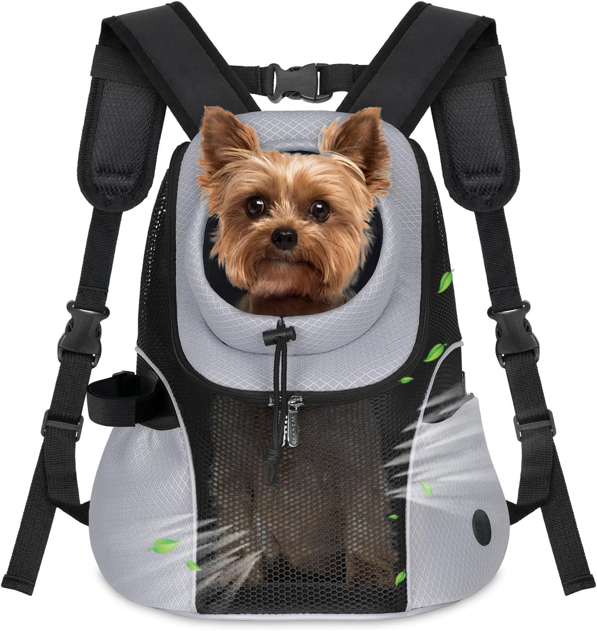 WOYYHO Pet Dog Carrier Backpack - Grey / Medium(5-9lbs)