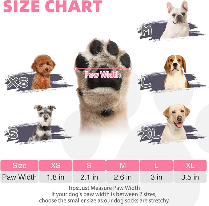 KOOLTAIL Dog Socks for Hot Pavement, Summer Breathable Dog Socks to Prevent Licking Paws, Non Slip Pet Boots & Paw Protectors for Hardwood Floor,Grippy Shoes for Small Medium Large Senior Dogs,Pink S