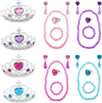 Elesa Miracle princess dress up jewelry set with 4 tiaras, necklaces, bracelets and clip-on earrings