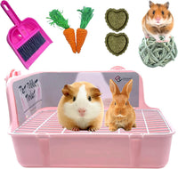 kathson Guinea Pig Litter Box, Bunny Potty Training - Plastic-Pink