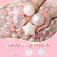 TRENDPLAY Ball Pit Balls Star and Heart Shapes for Toddlers - Pink Beige Pearl White / 100 - image 3