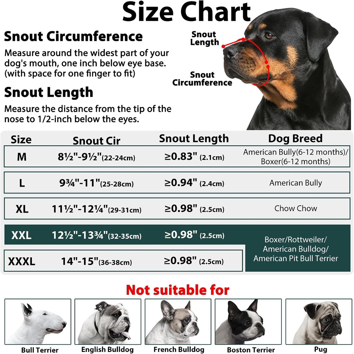 Soft Fabric Dog Muzzle for Pitbull Rottweiler Anti Fierce Biting – Essentials for Dogs - Black / XXL [Snout Cir: 12.5"-13.75"] - image 4