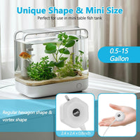 hygger Ultra Silent 1.5W Fish Bowl Aqaurium Mini Air Pump - White - image 4