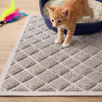 GORILLA GRIP Cat Litter Mat, Coiled Mesh Trapping Mats - Large (35" x 23") / Light Gray