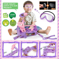 EP Exercise N Play kids tool set with toy drill, hammer, saw and portable tool box - view 4