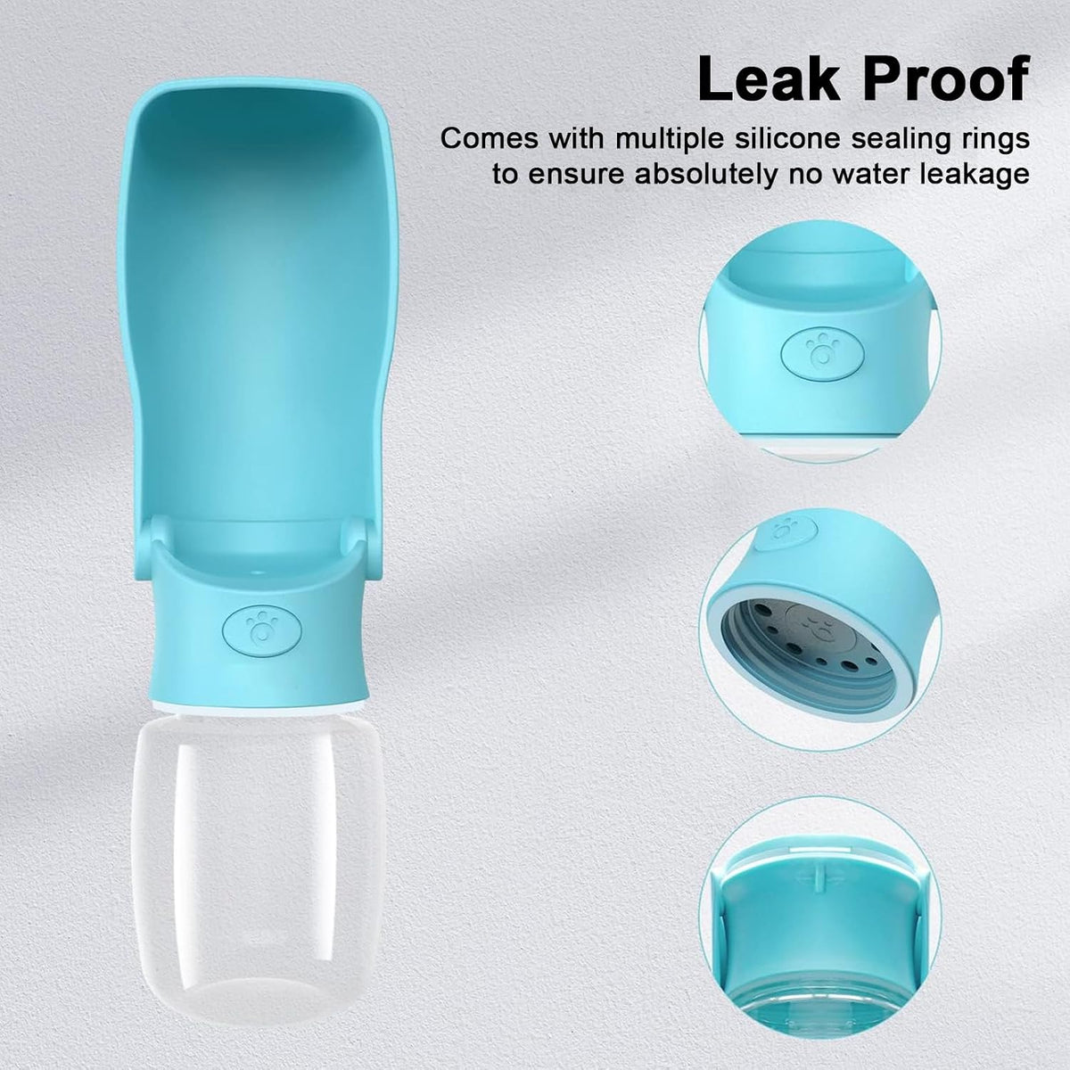 Portable Dog Water Bottle Dispenser [Leak Proof & Foldable] Dog - Blue / 12OZ - image 3