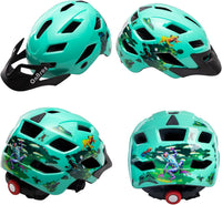 OnBros Kids Bike Helmet Boys Girls Youth Visor Adjustable 50-57CM – Fun for Kids & Family - B-Light Green Frogs [NEW] - image 2