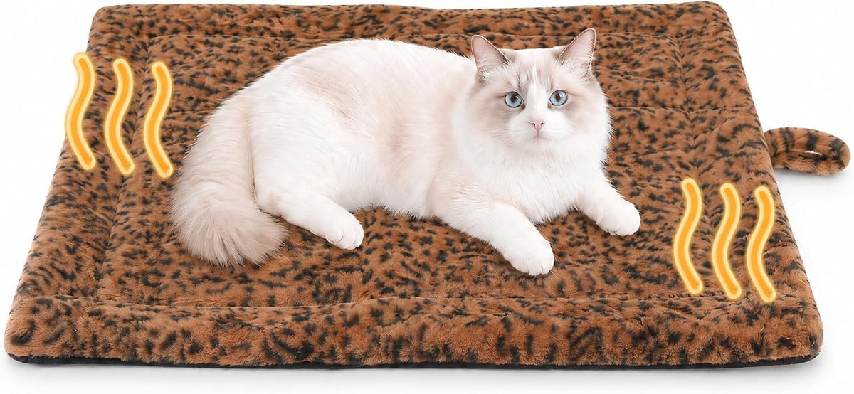 Self Warming Cat Pad for Cats and Dogs - 22 x 18 inch / Brown/Black