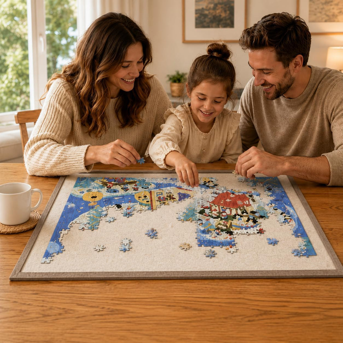 Yunihome puzzle board for 1000 pieces with 4 sorting trays and protective cover - view 22