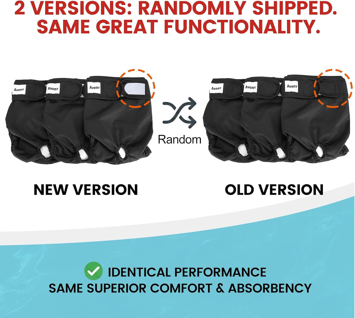 Avont 3 Pack Reusable Dog Diapers - Pure Color - 3 Black / S - image 3
