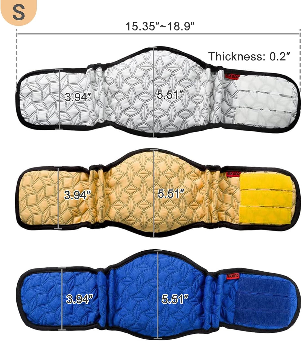 Mkono Belly Bands for Male Dogs - Blue,White,Yellow / Small - image 2