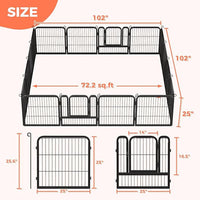 24 Inch Dog Playpen - 16 Panels Metal Pet Exercise Pen for Puppy, Indoor/Outdoor Dog Fence for Yard, Garden, Camping & RV Travel