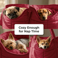 Plush Dog Purse Carrier for Small Dogs, Soft Tote, Black – Essentials for Dogs - Plush Red - image 3