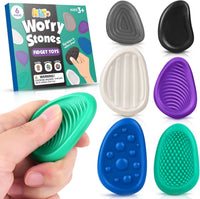 Fidget Toys Adults Sensory Stone: 6 Pack Textured Worry Stone - 6pcs