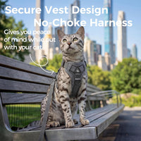 Cat Harness and Leash Set, Escape Proof Cat Vest, XL - Grey / Small - image 3