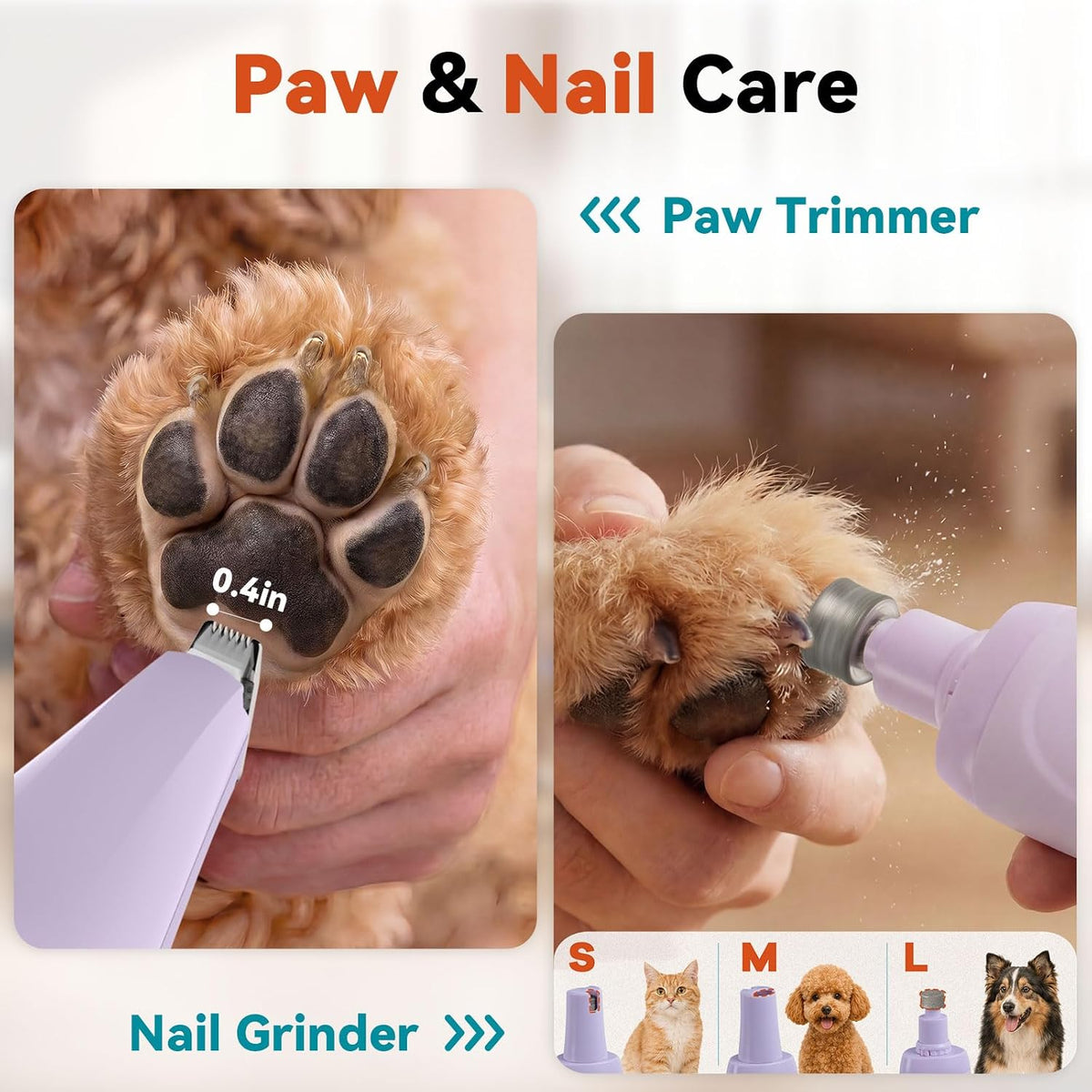 4-in-1 Dog Clippers for Grooming Kit - Purple - image 4