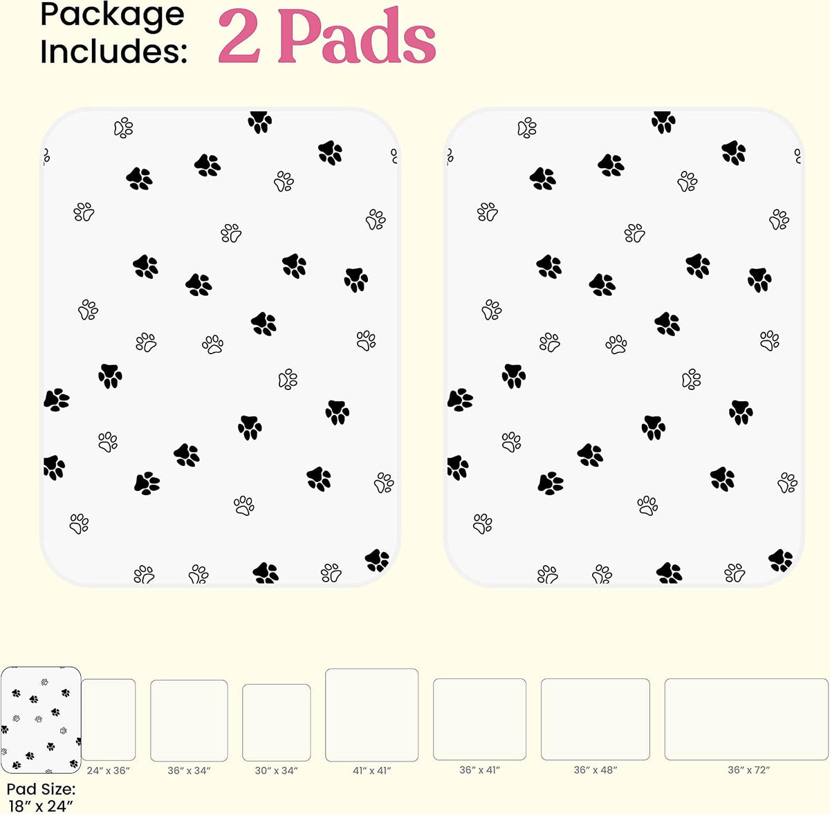 Super Absorbent Washable Pee Pads for Dogs - Rectangular - White / 18x24 - image 4