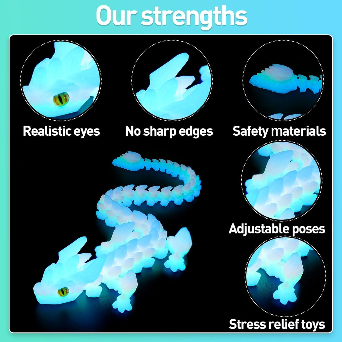 3D Printed Dragon Eggs with Dragon Inside - Glow in the Dark - image 2