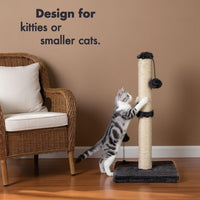 MECOOL 34” Tall Cat Scratching Post Premium Basics Kitten Scratcher - 22 inches for kitten / Charcoal Gray - image 3