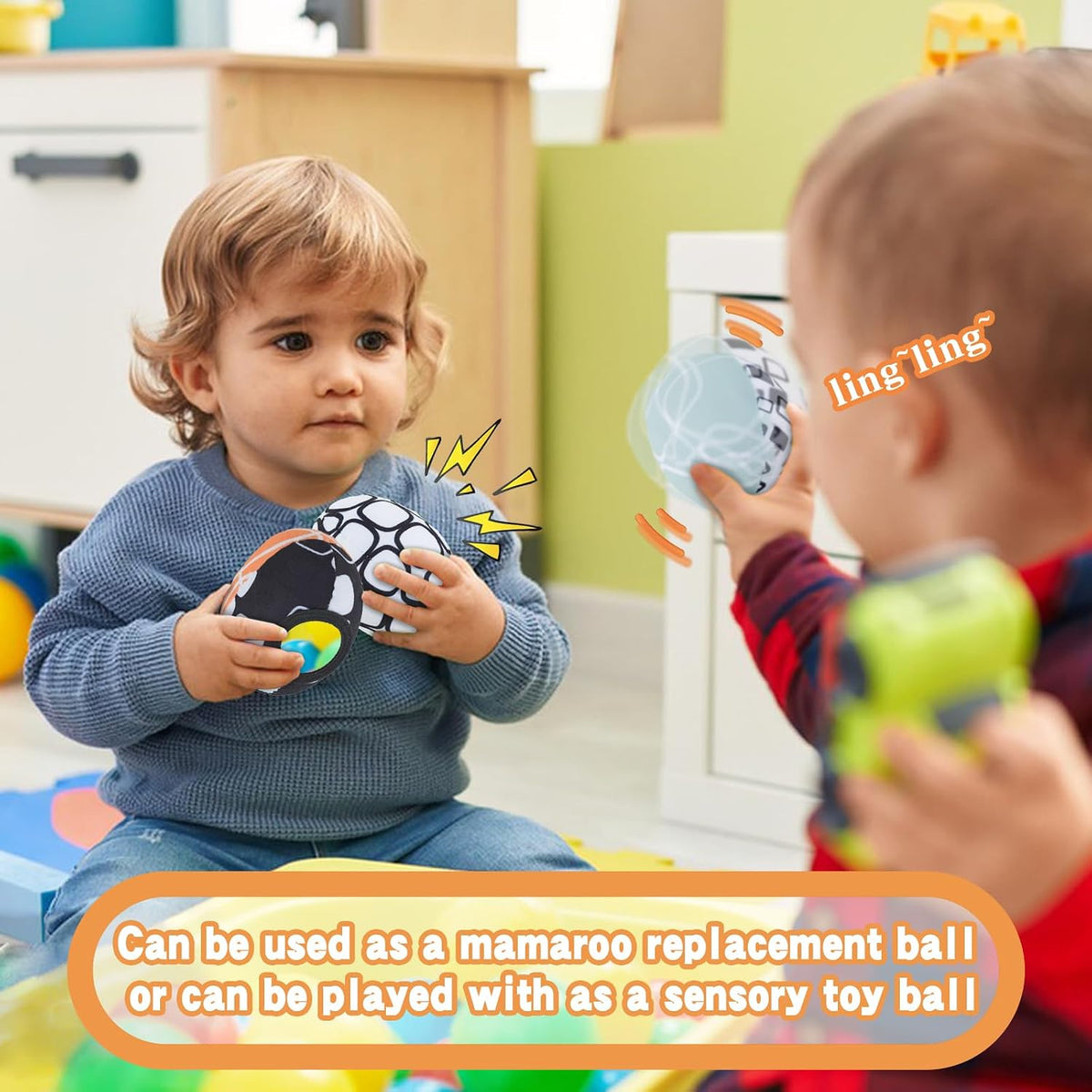 Tayerop set of 3 plush replacement balls for MamaRoo swing with crinkle, rattle and mirror balls - view 14