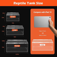 AZV Reptile Terrarium Tank,Versatile Enclosure for Leopard Crested Gecko,Lizard Cage,Spider Starter Kit,Hermit Crab Habitat,Tarantula Cribs,Perfect Aquarium for Snake,Frogs,Snails,Insects,Small Pets