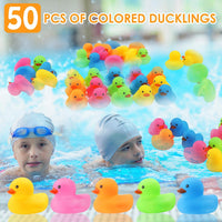 50Pcs Mini Rubber Duck Bath Toys - Multicolor - image 3