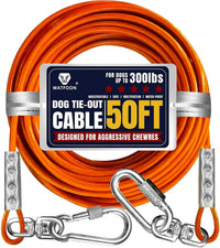 Tie Out Cable for Dogs Up to 300lbs - 50 ft / Orange