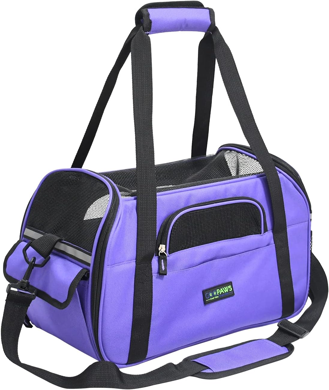 JESPET Soft-Sided Airline-Approved Dog & Cat Carrier Travel Bag – Essentials for Cats - 17.0"L x 9.0"W x 11.5"H / Purple