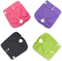Teamoy Female Dog Diapers, Washable Doggie Period Diaper - S (Pack of 4) / Black+ Purple+ Green+ Rose Red (4pcs)