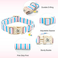 Elegant little tail Dog Collar - Pink&Blue Strip / X-Small (Pack of 1) - image 2