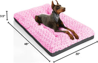 POCBLUE Deluxe Washable Dog Bed for Large Dogs Dog Crate Mat 35 Inch - 47.0"L x 29.0"W x 3.5"Th / Pink - image 4