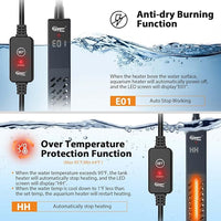 hygger Upgrade Ceramic Aquarium Heater, 100W Digital Fish Tank Heater with Automatic Power-Off and Over-Temperature Protection, Energy Saving Submersible Aquarium Heater for Freshwater and Saltwater