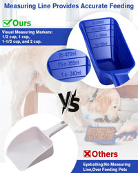 2 Cup Dog Food Scoop, Plastic Pet Food Scoop with Measuring Lines for Accurate Pet Food - Blue - image 3