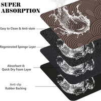 Dog Food Mats for Floors Absorbent, Pet Cat Food Mat - S(12"×20") / 01-Brown - image 3